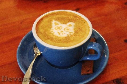 Devostock Coffee Cafe Cat Milk
