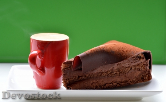 Devostock Coffee Cake Food Snack