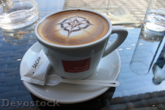 Devostock Coffee Cappuccino Sugar Food