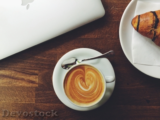 Devostock Coffee Espresso Croissant Table
