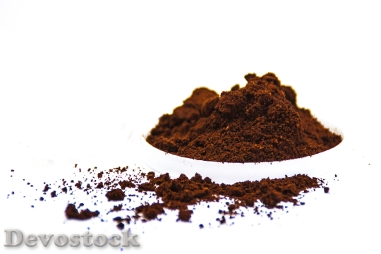 Devostock Coffee Powder White Background