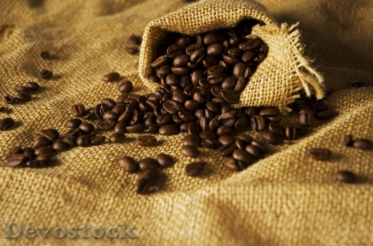 Devostock Coffee Substance Burlap Grains