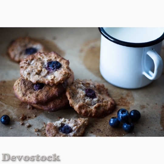 Devostock Cookies Blueberry Food Snack