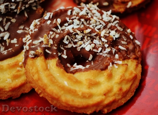 Devostock Cookies Pastries Chocolate Coconut