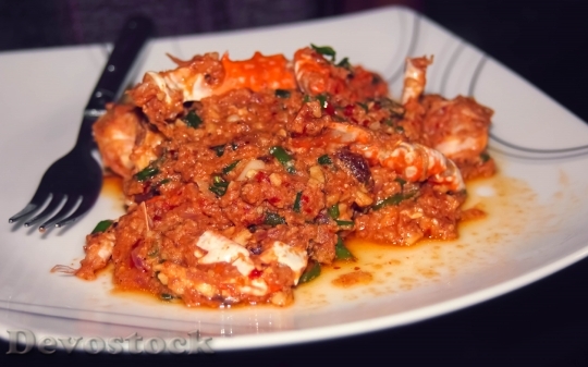 Devostock Crab Curry Food Seafood
