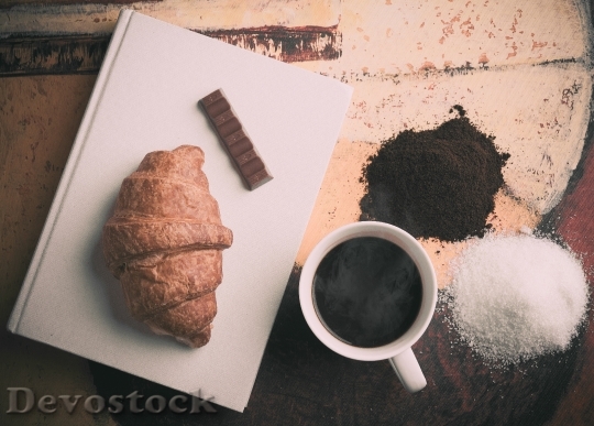 Devostock Croissant Chocolate Coffee