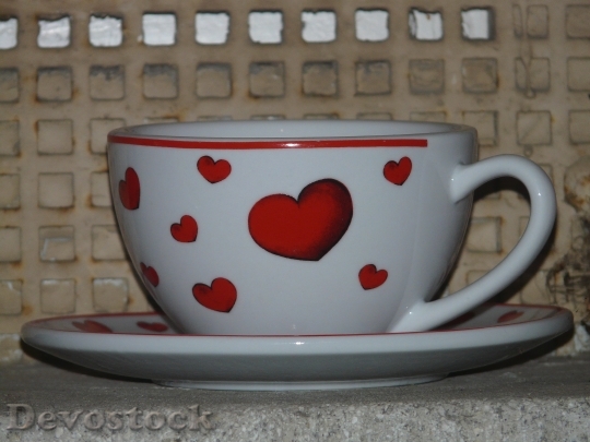 Devostock Cup Heart Love Porcelain