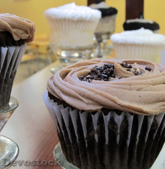 Devostock Cupcakes Chocolate Dessert Icing