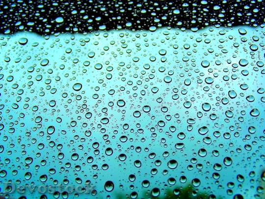 Devostock Drops Window View Raindrops