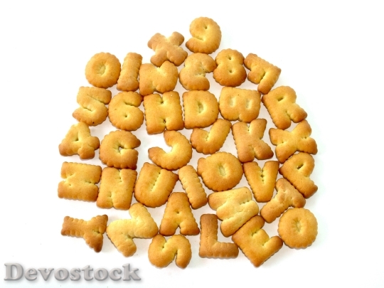 Devostock Food Alphabet Biscuit Letter 4