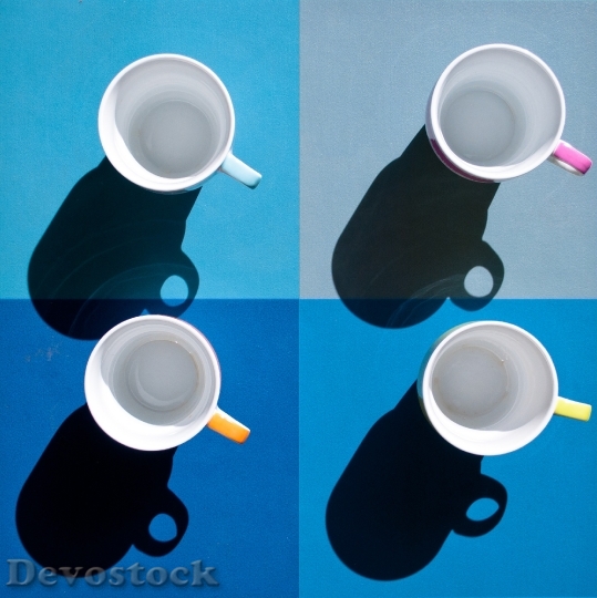 Devostock Four Coffee Cups Colorful