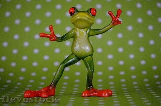 Devostock Frog Gesture Peace Funny 5