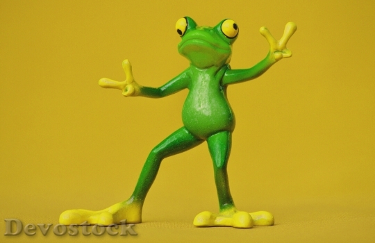 Devostock Frog Gesture Peace Funny