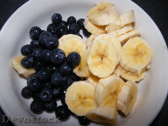 Devostock Fruit Blueberries Banana Blueberry