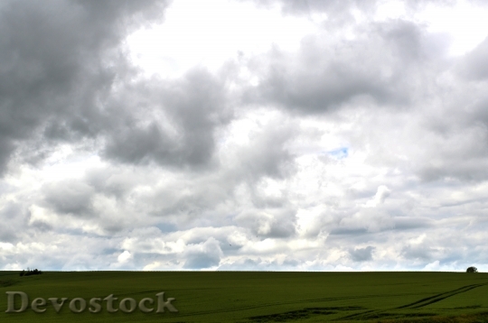 Devostock Grey Clouds Field Nature