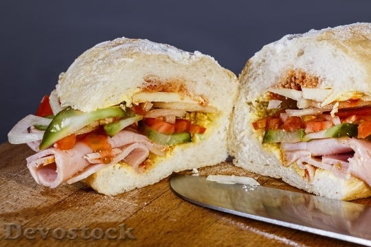 Devostock Ham Sandwich Snack Sandwich