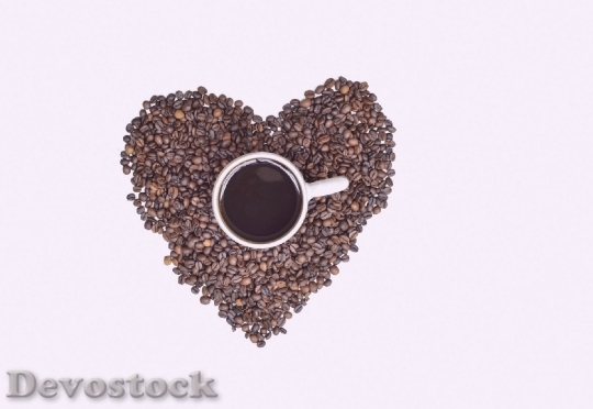 Devostock Heart Coffee Cup Beans 0