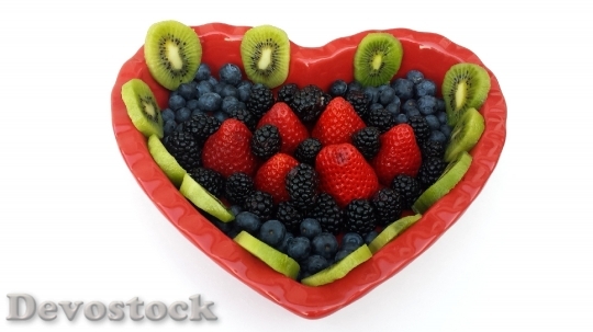 Devostock Heart Fruits Strawberry Berries