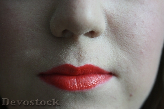 Devostock Lips Mouth Lipstick Red