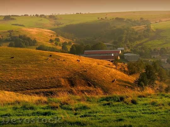 Devostock Moldava Landscape Summer Valley