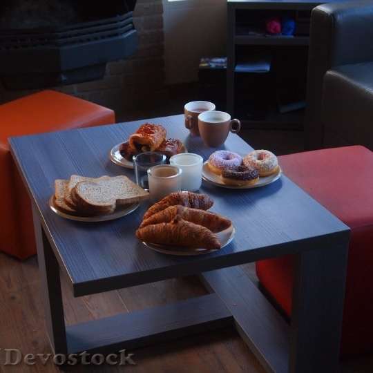 Devostock Morning Table Sandwiches Coffee
