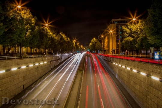 Devostock Munich Night Road Autos