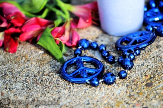 Devostock Peace Blue Necklace Love