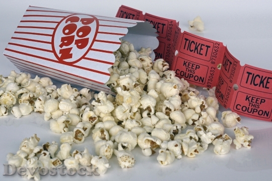 Devostock Popcorn Cinema Ticket Film 2