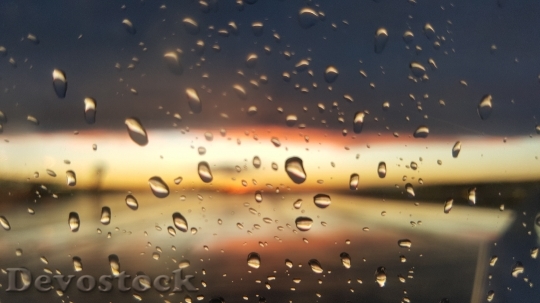 Devostock Rain Drip Evening Sun