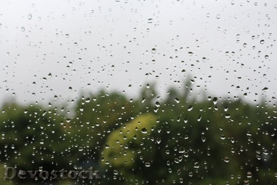 Devostock Raindrops Window Rainy Day