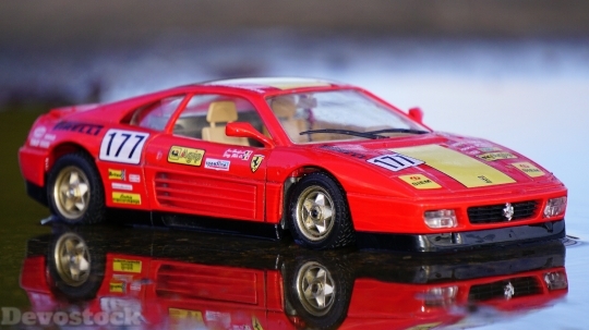 Devostock Red Sports Car Miniature 10277 4K