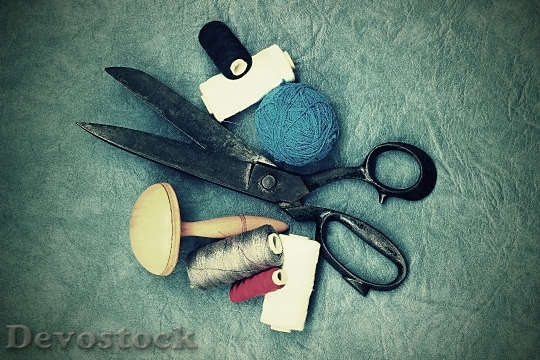 Devostock Scissors Old Sewing On 4