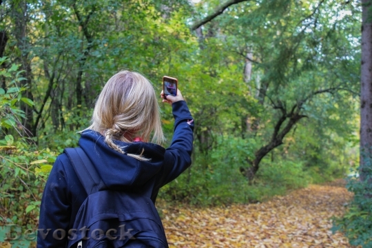 Devostock Selfie Girl Woman Hiker