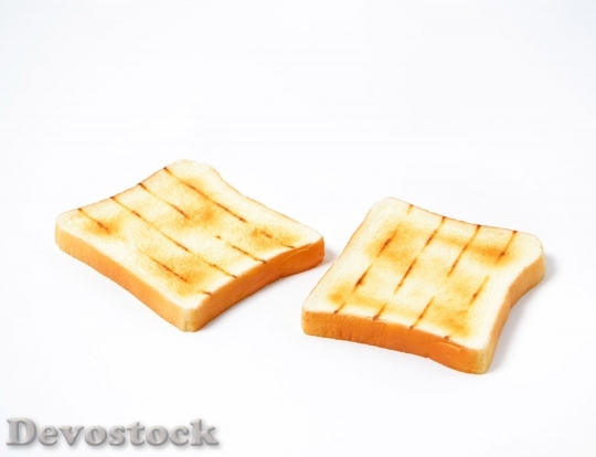 Devostock Slices Bread On White