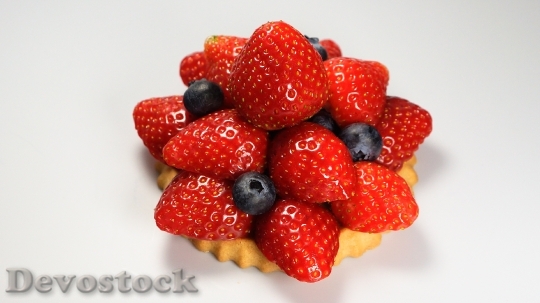 Devostock Strawberries Cake Tart Blueberries