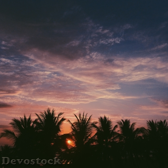 Devostock Sunset Beach Calm Sun