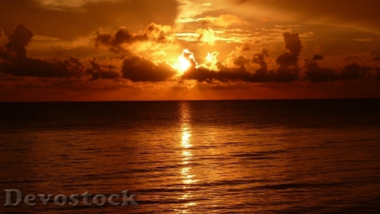 Devostock Sunset Ocean Sea Dramatic 0