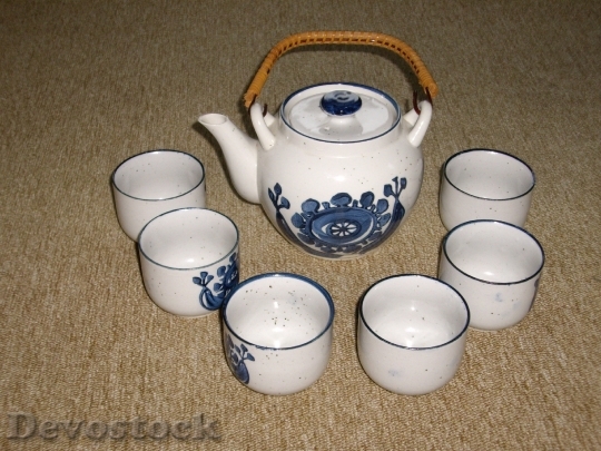 Devostock Tableware Coffee Porcelain Blue