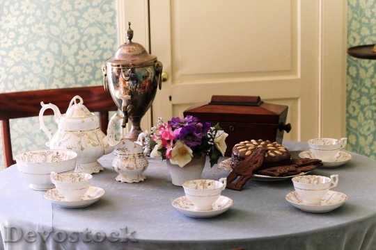 Devostock Tea Cup Table Teapot