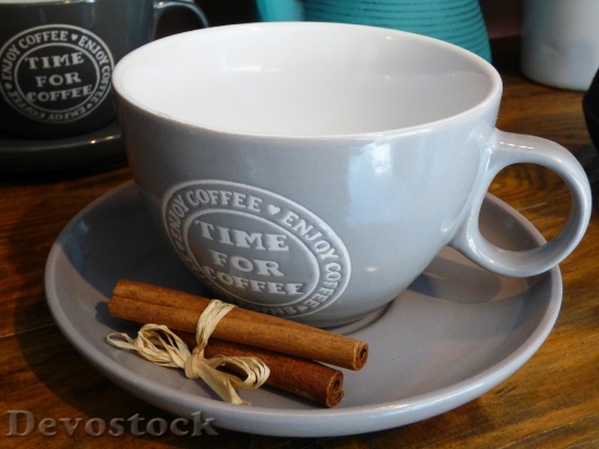 Devostock Teacup Coffee Cinnamon Cafe