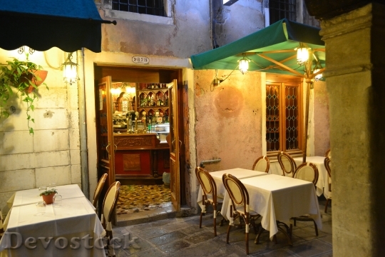 Devostock Venice Italy Night Restaurant