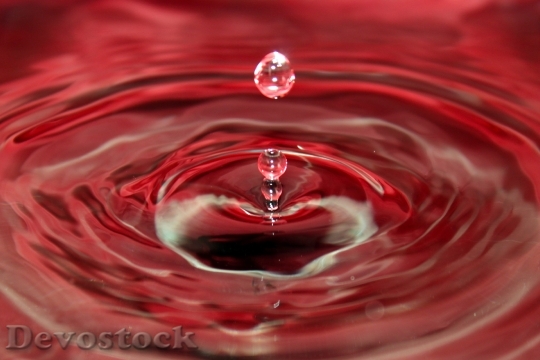 Devostock Water Droplet Red Drop