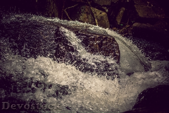 Devostock Waterfall Stones Mountains Water