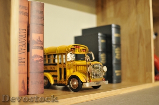 Devostock Wood Books Vehicle 3593